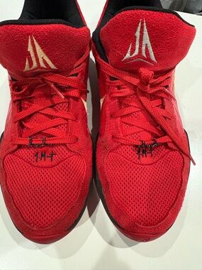 Nike Ja 2 Nightmare shoes             Red Basketball Shoes with Gold Swoosh